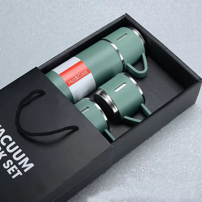 Stainless Steel Thermos Coffee Tumbler Set with 2 Cups