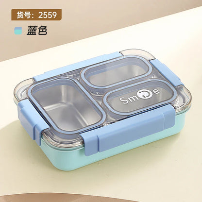 Stainless Steel Vacuum Lunch Box with 3 Compartments With Cutlery