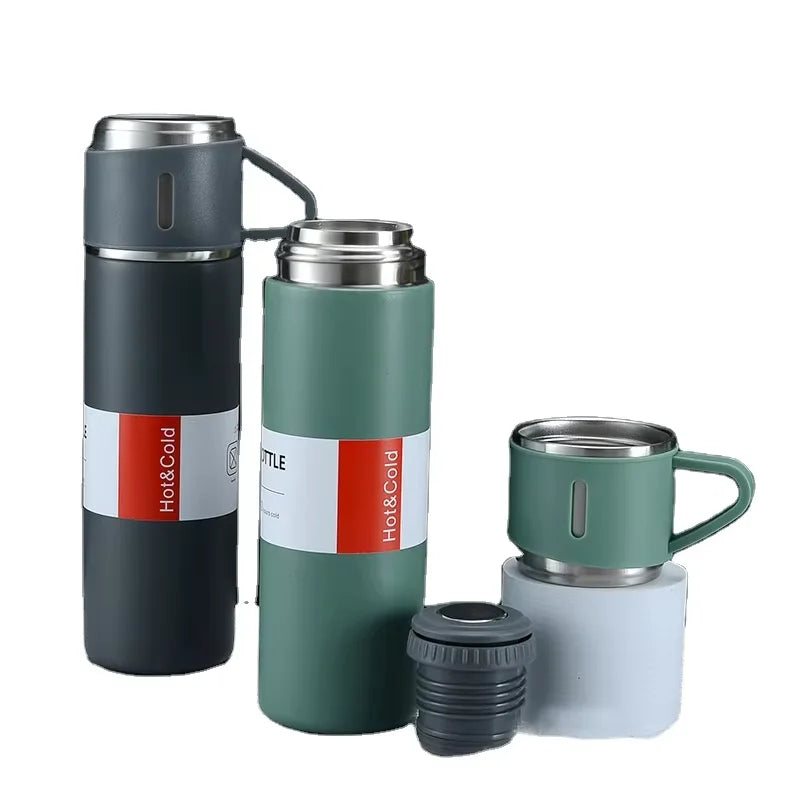 Stainless Steel Thermos Coffee Tumbler Set with 2 Cups