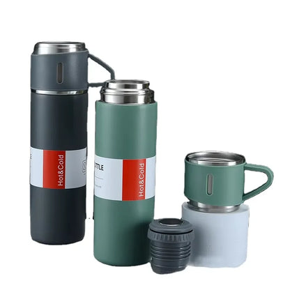 Stainless Steel Thermos Coffee Tumbler Set with 2 Cups
