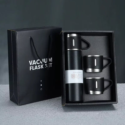 Stainless Steel Thermos Coffee Tumbler Set with 2 Cups